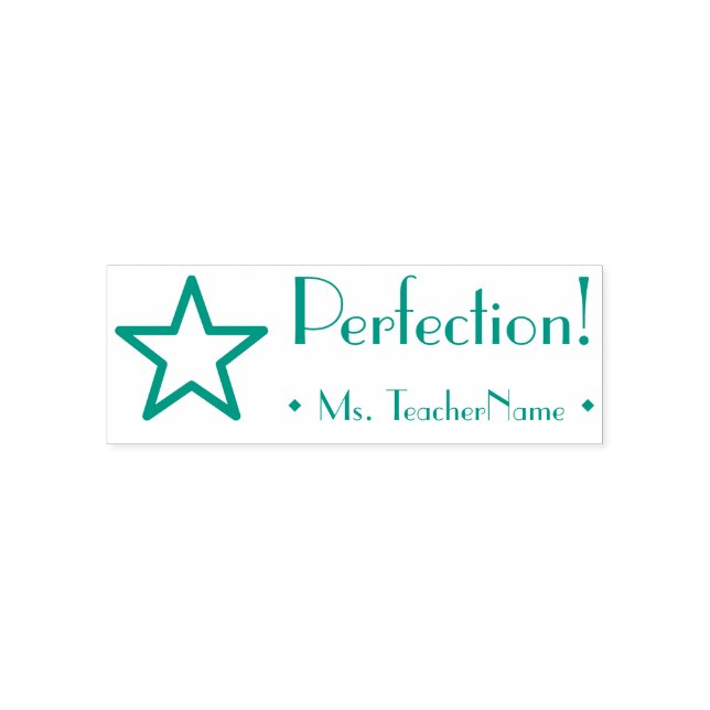 "Perfektion!" + Anpassningsbar Educator Namn! Självfärgande Stämpel (Design)