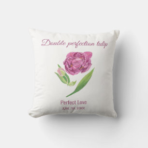 Perfektion av dubbla i Lilac tulip perfekt kärlek Kudde