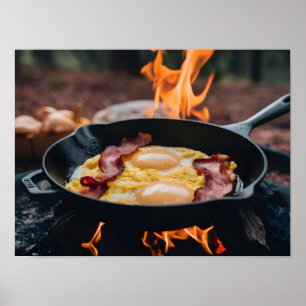 Perfektion: Bacon och Ägg som är torkade Poster