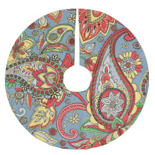 Perfektion för Paisley: Oriental Vintage Mönster Julgransmatta Borstad Polyester