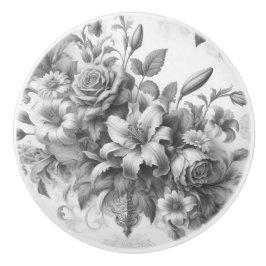 Perfektion för svartvit Blommigt Knopp