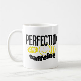 Perfektion och Caffeine Funny Sarkastic Kaffemugg