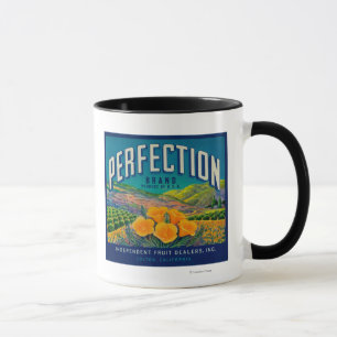 Perfektion orange LabelColton, CA Mugg