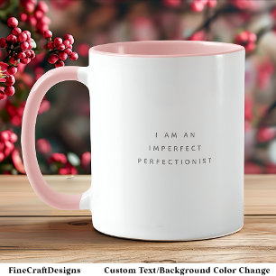 Perfektionist, citat, Trendig Grått, teckensnitt 2 Mugg