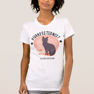 Perfektionistisk Kattmamma Kaffeälskare Roligt Cit T Shirt