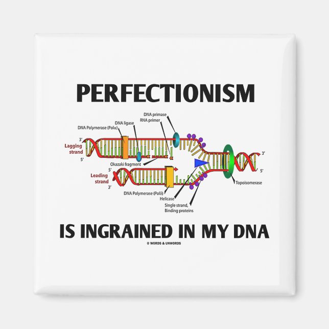 Perfektism är inkorporerad i mitt DNA (gener) Magnet (Framsidan)