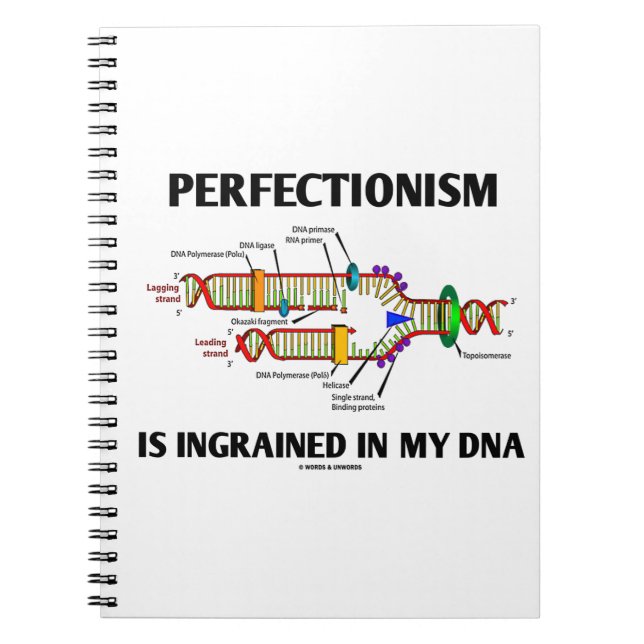 Perfektism är inkorporerad i mitt DNA (Humor) Anteckningsbok (Framsidan)