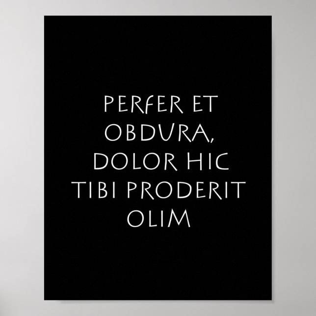 Perfer et obdura dolor hic tibi proderit olim poster (Framsidan)