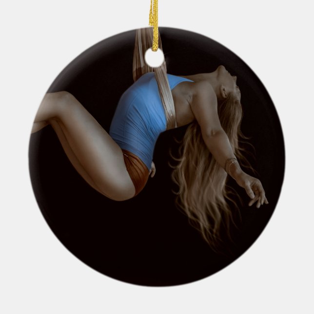 Performer för vackert Suspended Aerial Silke Julgransprydnad Keramik (Baksidan)