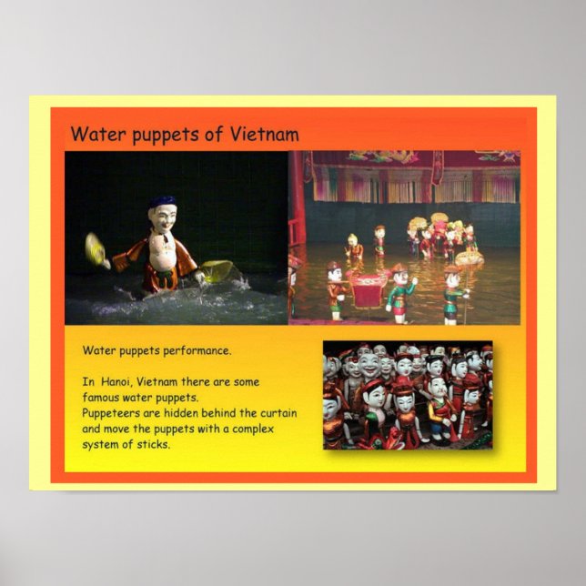 Performing Arts, vietnamesiska marionetter i vatte Poster (Framsidan)
