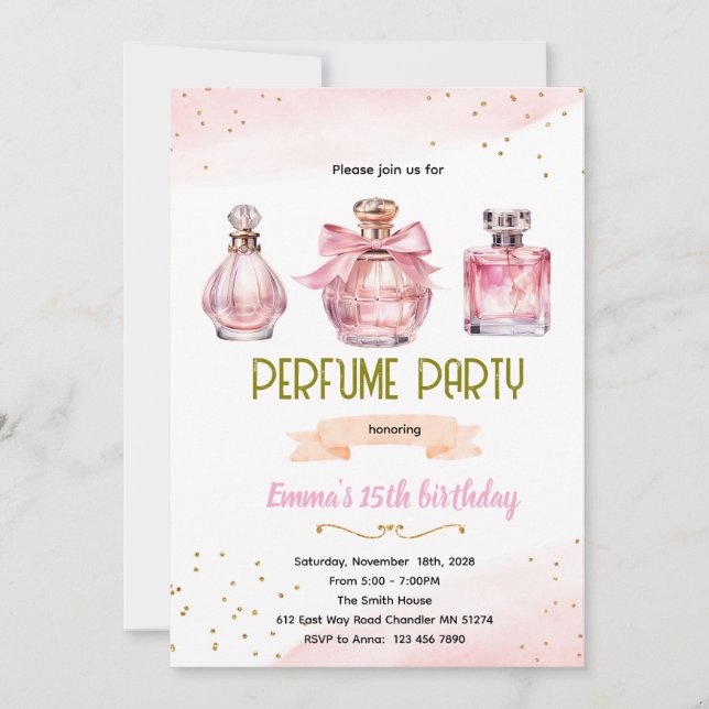 Perfume Party Invitation Inbjudningar (Framsida)
