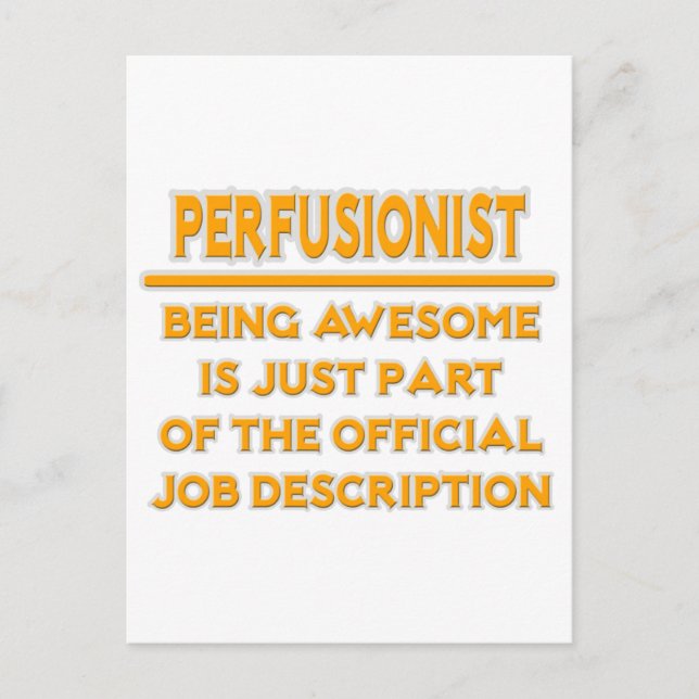 Perfusionist .. Arbetsbeskrivning Vykort (Framsida)