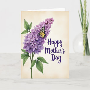 Pergament Blommig Insekt Kort