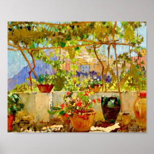 Pergola i Medelhavet av Konstantin Gorbatov Poster