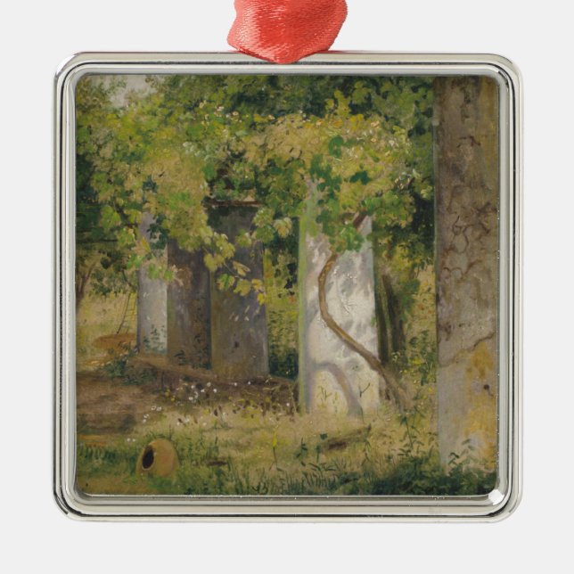 Pergola med druvor från Vin (vinodling i landskape Julgransprydnad Metall (Framsidan)