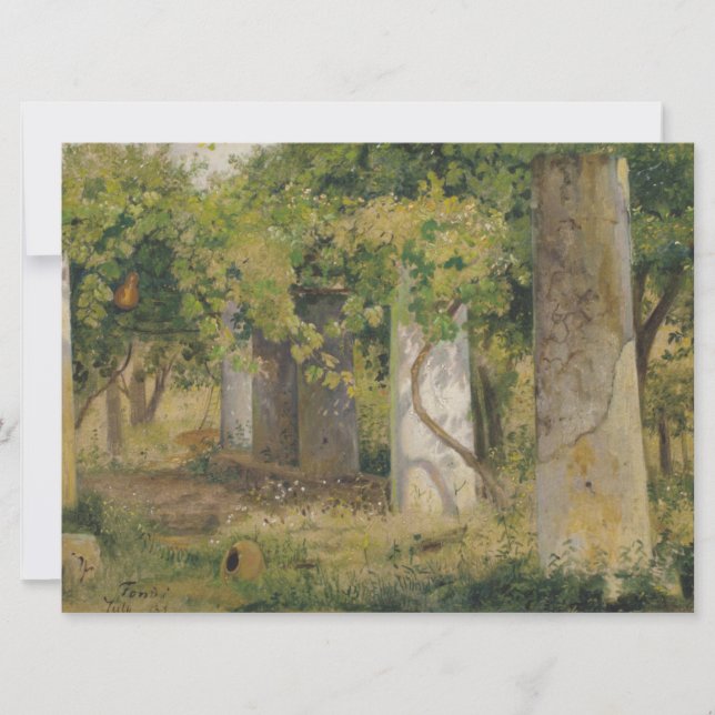 Pergola med druvor från Vin (vinodling i landskape Kort (Framsida)