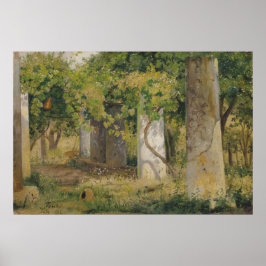 Pergola med druvor från Vin (vinodling i landskape Poster