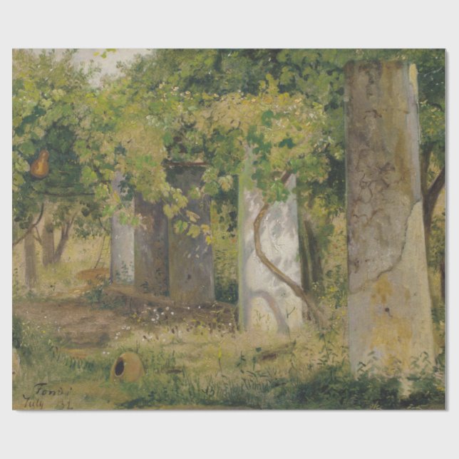 Pergola med druvor från Vin (vinodling i landskape Presentpapper (Platt)