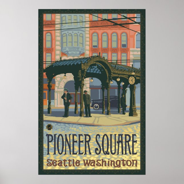 Pergola - Pioneer Square Seattle, WA Travel Poster (Framsidan)