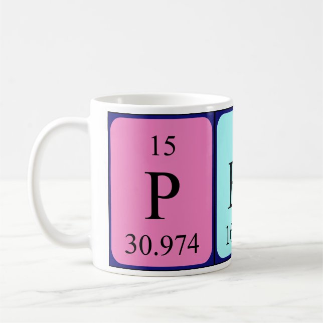 Peri periodiskt återkommande bord namn mugg (Vänster)