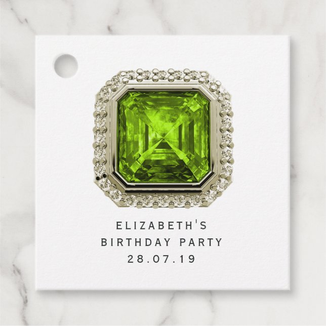Peridot August Birthstone Gåvor Etiketter (Framsida)