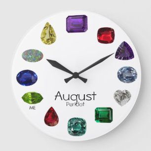 Peridot, August Birthstone Stor Klocka