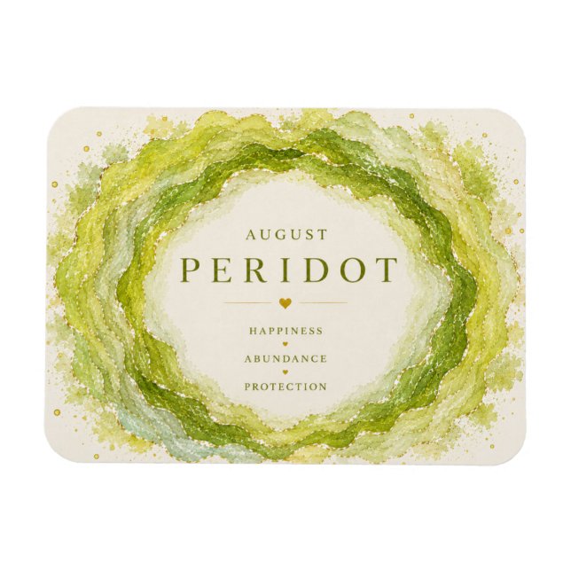 Peridot August Födelsestein Flexi Magnet (Horisontell)