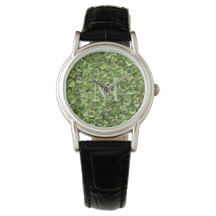 Peridot Birthstone Monogram Personlig Namn Armbandsur
