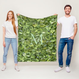 Peridot Birthstone Monogram Personlig Namn Fleecefilt