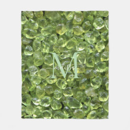 Peridot Birthstone Monogram Personlig Namn Fleecefilt