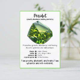 Peridot Crystal-minneskort Inbjudningar