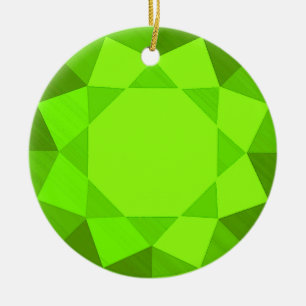 Peridot Gemstone/Jewel Graphic-bild Julgransprydnad Keramik