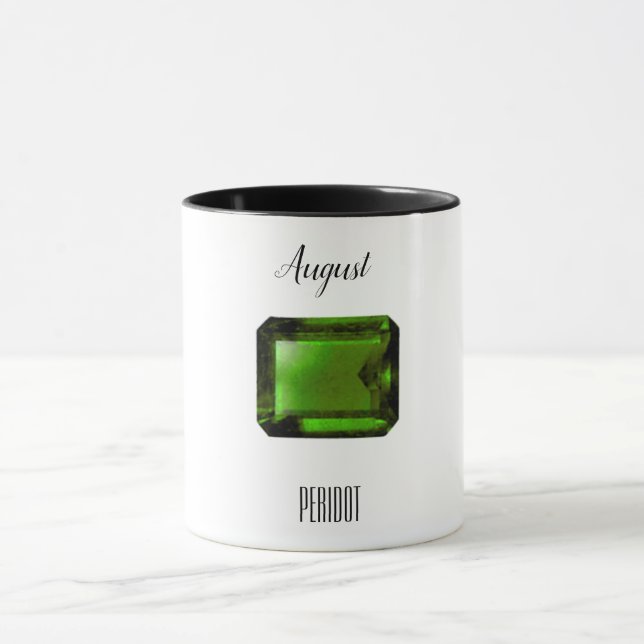 Peridot Grönt Emerald Coffee Mugg August Gemstone (Center)