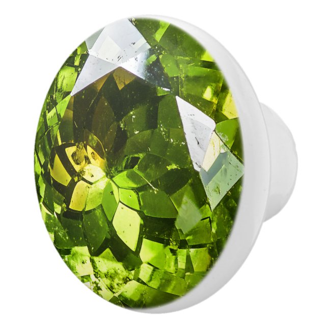 Peridot Grönt Gem Mönster Knopp (Höger)