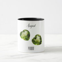 Peridot Grönt Heart Coffee Mugg August Gemstone