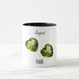 Peridot Grönt Heart Coffee Mugg August Gemstone