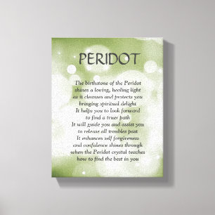 Peridotbirthstone - kanfas för Augusti diktkonst Canvastryck