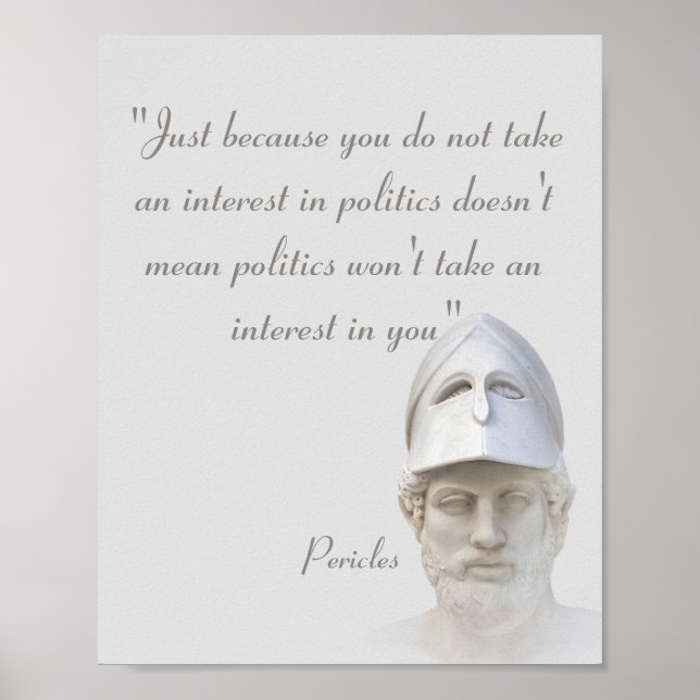 Perikles citat om politik poster (Framsidan)