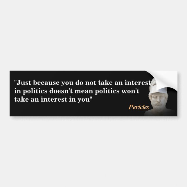 Perikles-citat på Politik Bildekal (Framsidan)