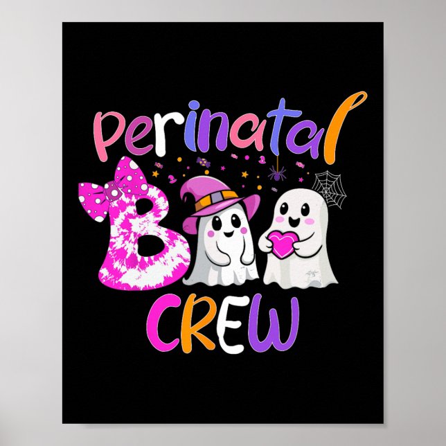 Perinatal Boo Crew Halloween som matchar sjuksköte Poster (Framsidan)