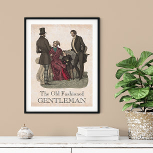 Period för gamla fashioned gentlemen Biedermeier Poster