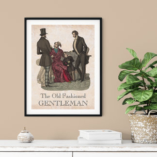 Period för gamla fashioned gentlemen Biedermeier Poster