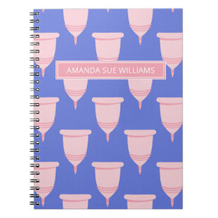 Period/menstruationscykel - ditt namn /Monogram ä Anteckningsbok
