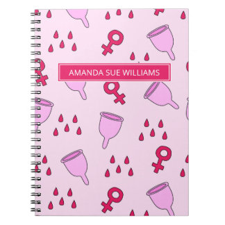 Period/menstruationscykel - ditt namn /Monogram är Anteckningsbok