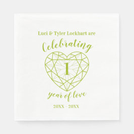 Periodårsdag 1 år för servetter av kärlek grönt