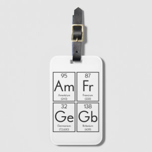 Periodic Bord British Inslag Funny Bagagebricka