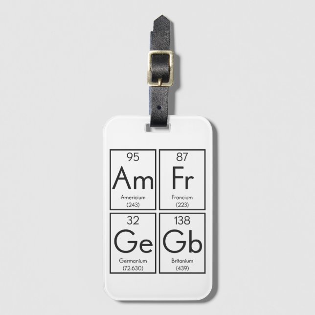 Periodic Bord British Inslag Funny Bagagebricka (Framsida vertikal)