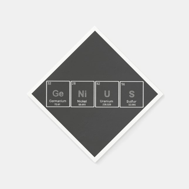 Periodic bord GeNiUS cocktail napkin Pappersservett (Hörn)