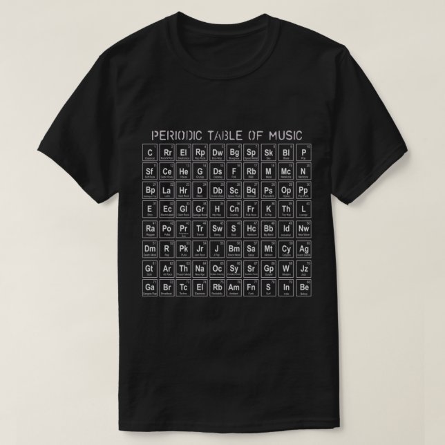 Periodic Bord of Music T-Shirt (Design framsida)