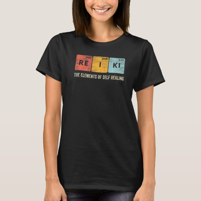 Periodic Bord Reiki Healing Master Andlig Hea T Shirt (Framsida)